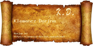 Klemencz Dorina névjegykártya
